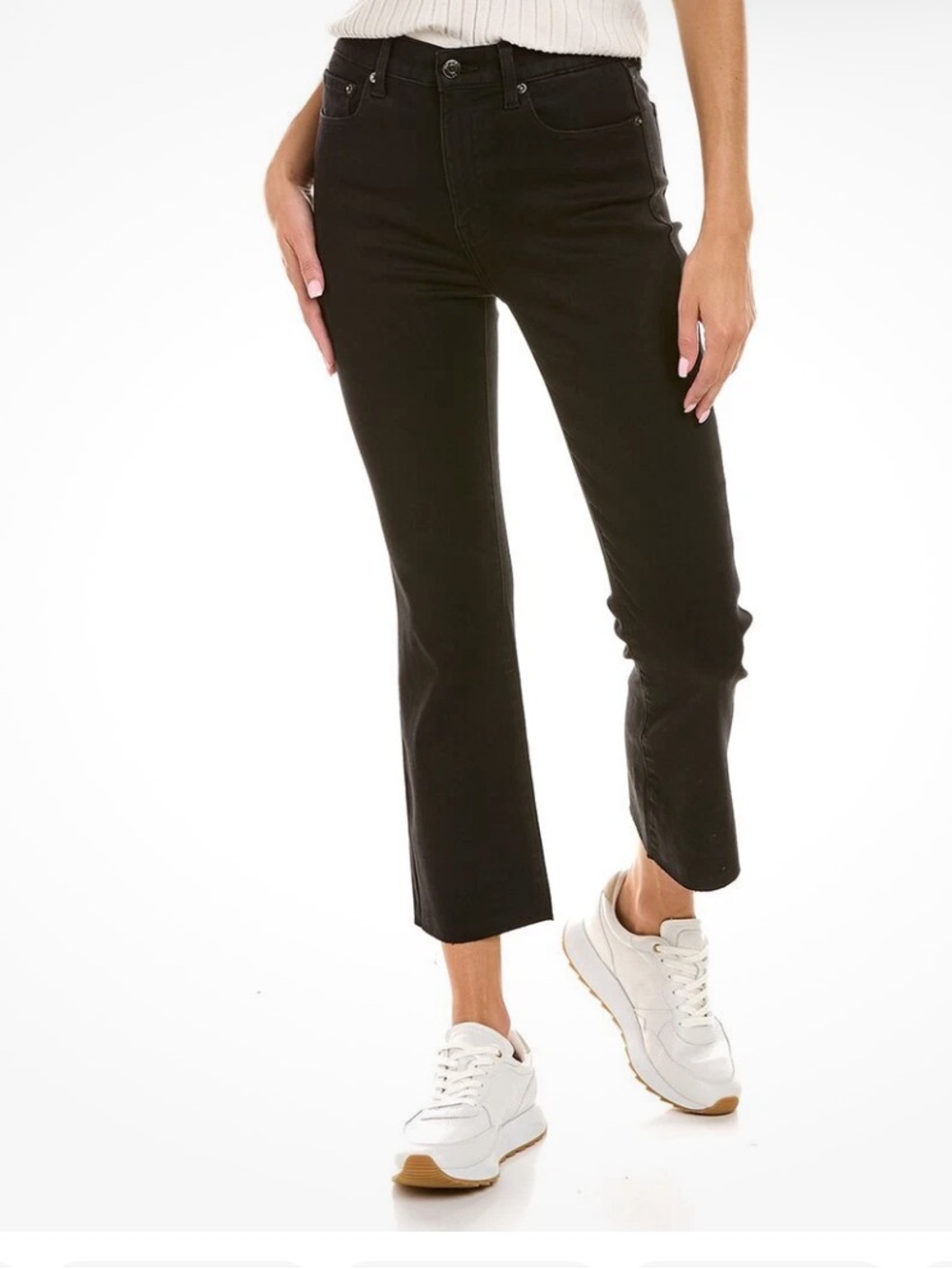 pistola Jet Black High-Rise Cropped Bootcut Jeans